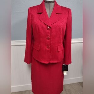NEW!! Kasper Red blazer and skirt set size 14P